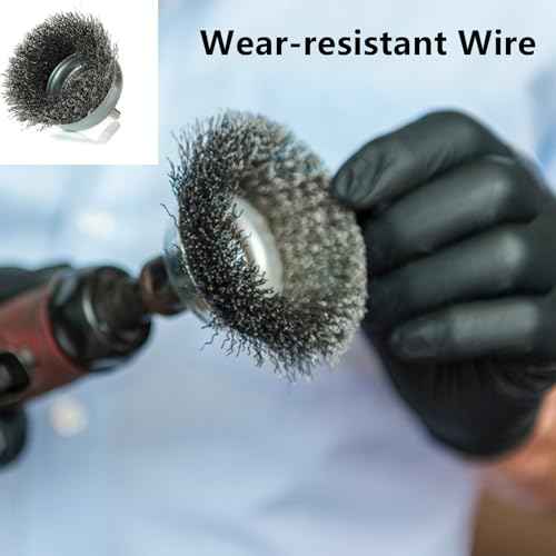 2 Inch Wire Cup Brush Set for Drill - 1/4 Inch Round Shank Abrasive Wire Cup Brush - Stainless Steel Crimped Carbon Steel Brush for Rust,Cleaning,Deburring,Removing Paint