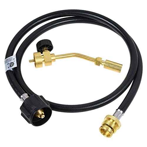 Propane Gas Tank Turbo Torch Hose Adapter Kit, Portable Propane Torch for Brazing Soldering Welding, Fuel by Gas Cylinder