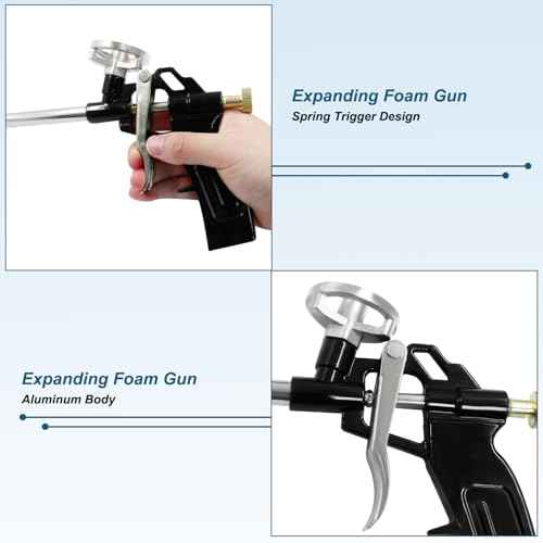 BokWin 1 Pcs Spray Foam Gun Heavy Duty Expanding Foam Gun Stainless Steel Sealant Application Gun for Filling Sealing Windows Gap