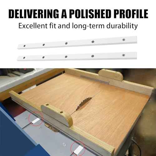 2 Pack Crosscut Sled for Table Saw, Miter Slot Runners, 3/4" x 3/8" x 17" Premium UHMW Miter Bar with Predrilled Holes & Screws Ideal for U Tracks, Router Table, Bandsaw, Coping Sled,MGJ-105W