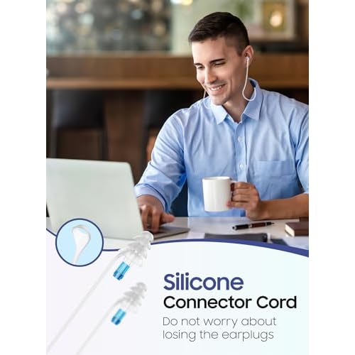 Ear Plugs for Airplane Pressure Relief, Kids 6+, Adults/Small Canal Reusable Airplane Earplugs 26dB, with Silicone Connector Cord, Travel Essentials for Flying, Ear Protection Earplugs