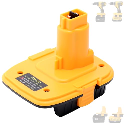 DM18D Battery Adapter Compatible with Dewalt 18v Tools, Convert Compatible with Dewalt 20v or Compatible with Mil-Waukee 18v Li-ion Battery to Work with 18V Cordless Power Tools