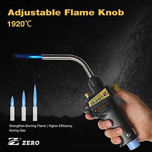 Zero Turbo Torch ZR-H101 Propane Torch Head, High Intensity Trigger Start Torch for Propane, MAPP, MAP-PRO, for Soldering, Welding, HVAC & DIY£¨CE,CSA Certified)