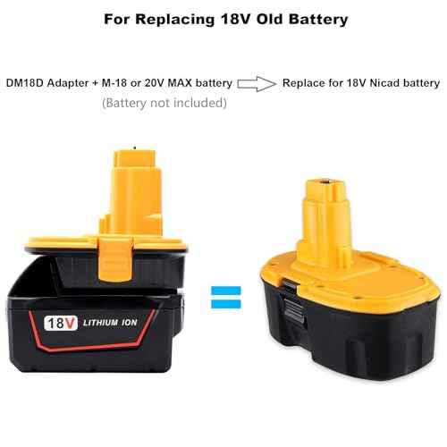DM18D Adapter Compatible with Dewalt 18V Tools, Compatible with Dewalt 18v to 20v Adapter & Compatible with Mil-Waukee M-18 Lithium Battery to Replace 18V XRP NiCad Batteries DC9096