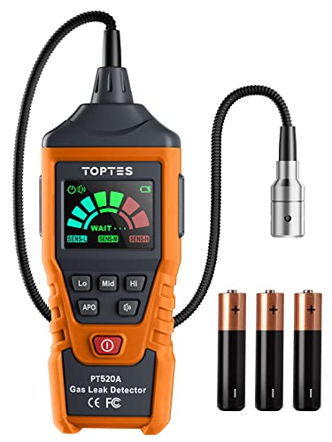 TOPTES PT520A Battery-Operated Gas Leak Detector with 17-Inch Gooseneck - Orange