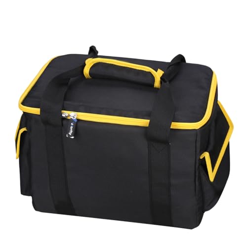 Tool Bag for DEWALT 20V MAX 6-1/2-Inch Circular Saw DCS391B/ DCS565B with Multi-Pocket for Batteries/Masks/Circular Saw Blades, Universal Tool Bag for 6-1/2-Inch Circular Saw (Black & Yellow)