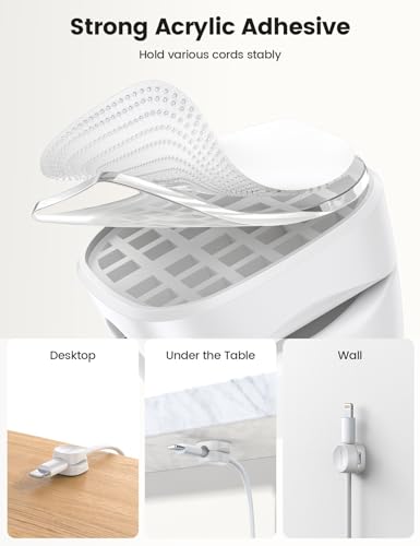 Lamicall 8 Pack Cord Organizer Clips with 1-Spring Lock - Cable Management for Desk