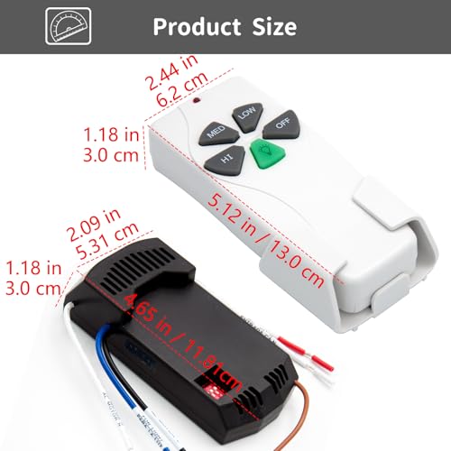 CENMING FAN28R Universal Ceiling Fan Remote Control Kit for Harbor Breeze Hampton Bay Hunter