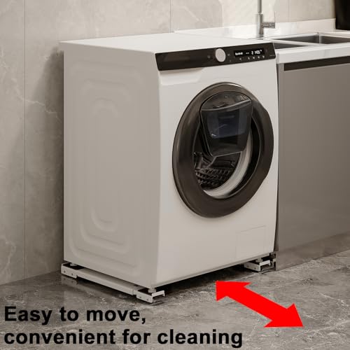 YU LI 3DH White Heavy-Duty Appliance Rollers, 20-32in Adjustable Moving Base for Washing Machines & Refrigerators