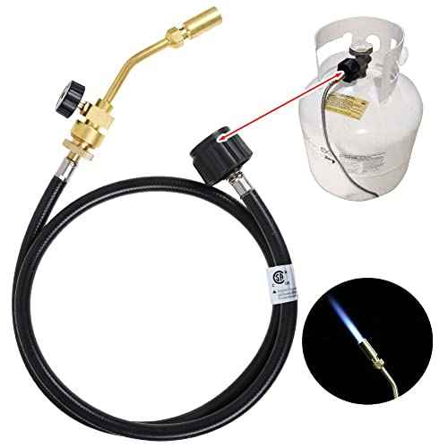 Propane Gas Tank Turbo Torch Hose Adapter Kit, Portable Propane Torch for Brazing Soldering Welding, Fuel by Gas Cylinder