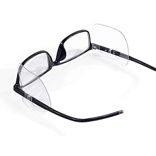 Touri 20 Pairs Clear Slip-On Protective Safety Side Shields for Glasses Fits Small to Medium Eyeglasses for Keeping Your Eyes Safe