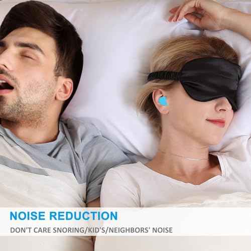 Ear Plugs for Sleeping, 16 Moldable Noise Cancelling Silicone Earplugs for Swimming, Snoring, Sleep and Studying, Blue