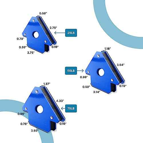 PGN PACK OF 6 Welding Magnet Holder - 75lbs x 2+50lbs x 2+25lbs x 2 - Welding Magnets and Clamps for 45, 90, and 135 Degree Angles, Welding Tools and Accessories, Super Strong Magnets