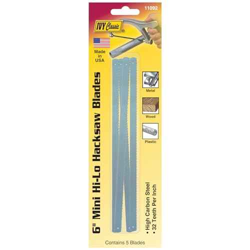 IVY Classic 11092 6" 32 TPI Mini Hi-Lo Hacksaw Blades, Made in USA, 5/Card