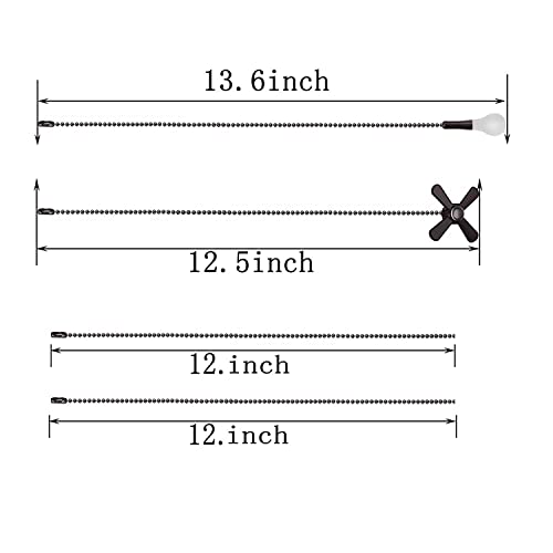 EIKOSON 24-Inch Extra Long Ceiling Fan Pull Chain with Frosted Glass Bulb - Decorative Fan Cord, Fits All Standard 3mm Fans, Orb Variant