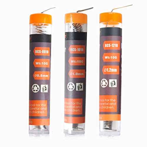 TOWOT Solder Wire with Rosin Core 3 PCS (1.2 mm/1.0 mm/0.8 mm) 10 g Tin Lead Rosin Core Flux Iron Welding Tool for Electrical Soldering