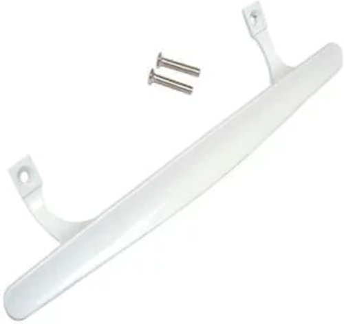 Wynn Hardware White PGT Flush Mount Sliding Glass Door Handle with Hook Latch & Night Lock – Non-Keyed, Diecast Replacement for 1" to 1-1/8" Thick Patio Doors, 6-5/8" Hole Spacing