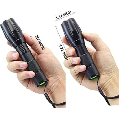 LED Flashlights, 2 Pack Tactical Flashlight High Lumens Lights with 6Pack AAA Batteries Portable Waterproof Zoomable Flashlight with 5 Mode for Camping/Outdoor/Hiking/Gift-Giving/Emergency