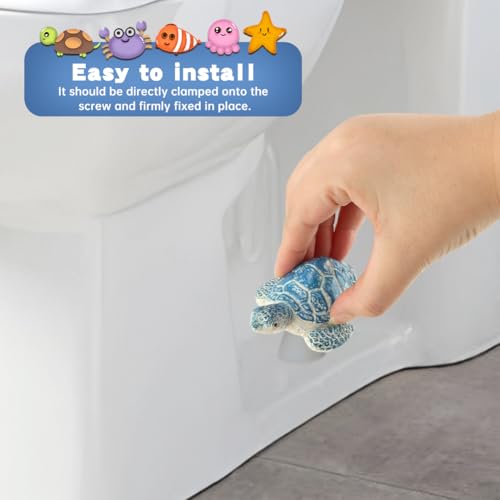 Sea Turtle Toilet Bolt Covers - Decorative Bathroom Screw Caps, 2 Pack