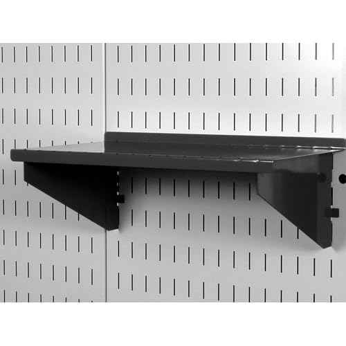 Wall Control Shelf 9in Deep Pegboard Shelf Assembly Only for use Brand Slotted Pegboard - Black