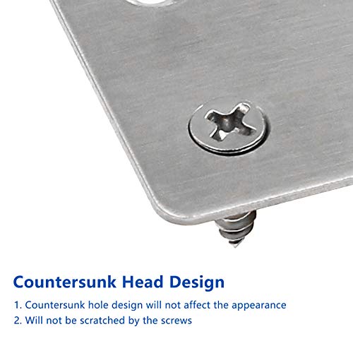 BokWin 12Pcs Flat Stainless Steel Mending Plates 2.4 x 1.5 Inches Silver