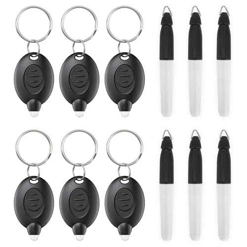 Uniclife Mini Keychain Flashlights & Permanent Marker Pens Nurse Badge Lights Portable 12 Lumen Battery Powered LED Torches for Nurse Doctor Office School Hospital and Camping, 12 PCS