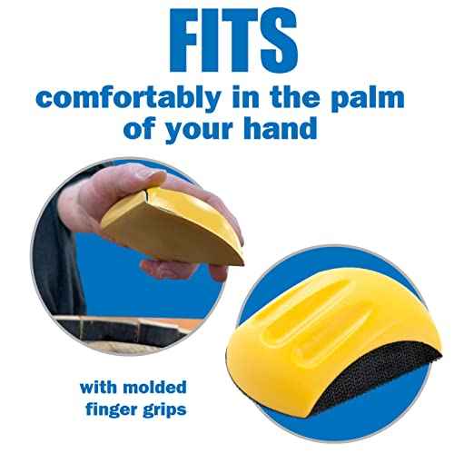 5" Sanding Mouse Block for Furniture Restoration, Home, Automotive, Hook and Loop Sanding Block, Accepts Standard Orbital Discs (5" Sander Mouse)