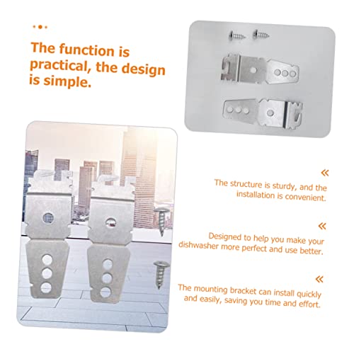 DOITOOL 2pcs Dishwasher Under-Counter Mounting Bracket Kit, Silver 7.60×2.60×0.10cm