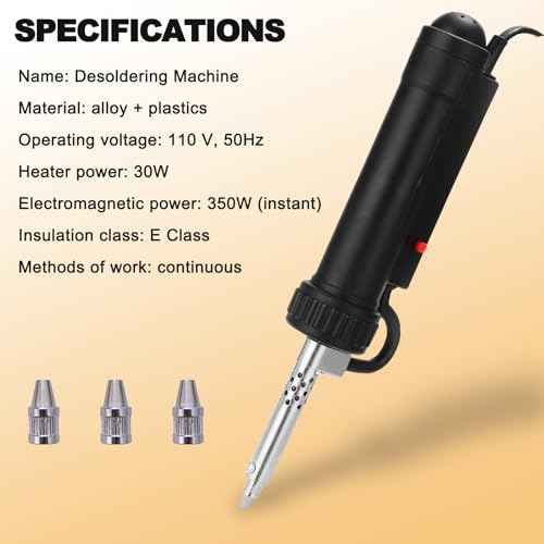 Solder Sucker with 3Nozzles Portable Electric Solder Tin Sucker,Automatic Desoldering Pump Vacuum AC110V 30W Electric Desoldering Gun Solder Removal Repair Super Strong Suction
