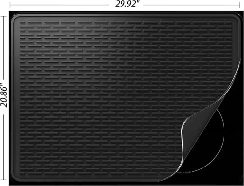 YUHFERA 30 x 21 Silicone Stove Top Cover for Glass Cooktop - Heat-Resistant Protector Mat, Black