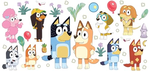 RoomMates Bluey Family & Friends Peel and Stick Wall Decals - Nursery & Kids Room Decor
