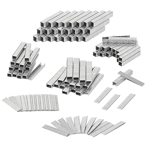 SHALL Heavy Duty T50 Staples & 18GA Brad Nails Combo Kit - 8000 Count, Multiple Sizes