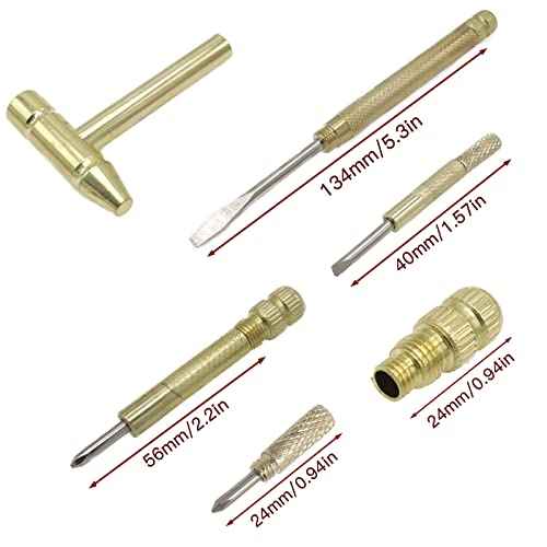 6-In-1 Multifunctional Metal Mini Hammer, Small Nesting Hammer and Screwdriver Set, Portable Steel Mini Hammer Ideal for Repairing Watches, Jewelry and Other Small Parts