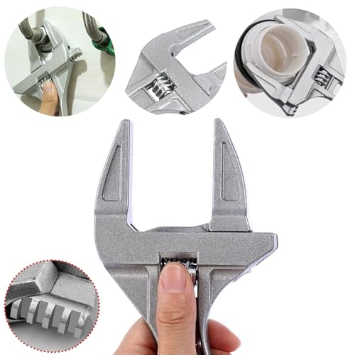HomeSoGood Wrench Short Shank 6-68 mm Large Openings Bathroom Aluminum Alloy Spanner Wrenches Repair Tool for Plastic Plumbing Tube Washbasin Nut Disassembly