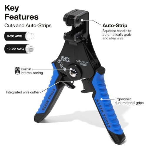 Klein Tools 11063W Heavy-Duty Automatic Wire Cutter/Stripper - Cutter