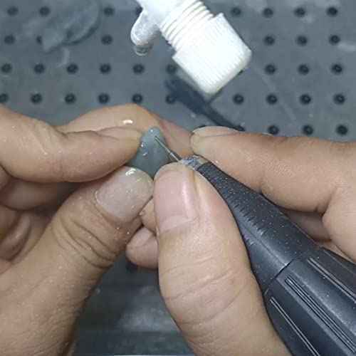 Luo ke 30 Pcs Needle Shape Diamond Burr Set, 1/8'' Shank Diamond Mounted Bead Reamer Drill Bits for Rotary Tools Includes Dremel(Size:1mm)