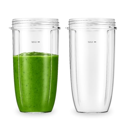 Feilifan 2-Pack 32 oz NutriBullet Cup Replacements for 600W/900W Blenders
