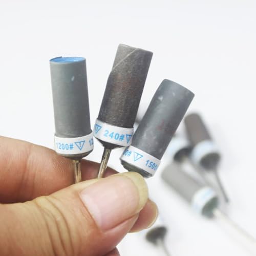 JUNLINX 10 Pcs Mixed Grit Sandpaper Drum, 1/8 Inch Shank Abrasive Sanding Bite Sandpaper Sticks Set for Dremel Rotary Tools
