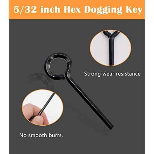 10pcs Black 5/32 inch Standard Hex Dogging Key with Full Loop, Metal Allen Wrench Door Key for Push Bar Panic Exit Device