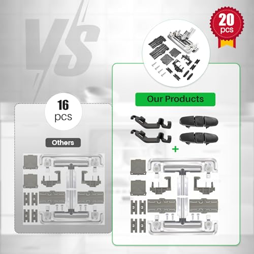 Upgraded 20-Piece Dishwasher Upper Rack Adjuster Kit - W10712395 Compatible with Whirlpool/Kenmore/Kitchenaid