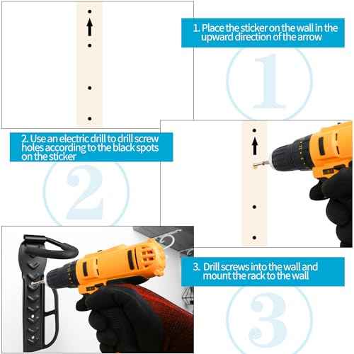 DkOvn 4 Pack Bike Rack Garage Wall Mount, Wall Mount Bike Rack with Screws, Heavy Duty Steel Vertical Bike Hook Holds Up to 66lb for Indoor Storage