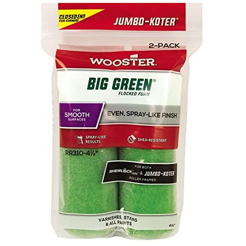 Wooster Brush RR310-4 1/2 Jumbo-Koter Big Green Paint Roller, 4-1/2 in L, Fabric Cover, Phenolic Core, 4.5 Inch