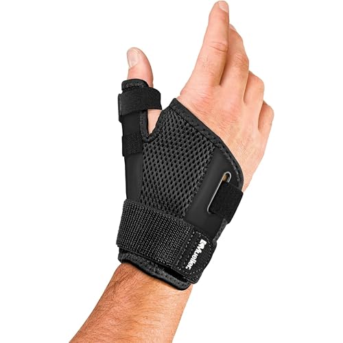 MUELLER Adjust-to-Fit Thumb Brace Spica Splint, Supports & Stabilizer, Black, One Size