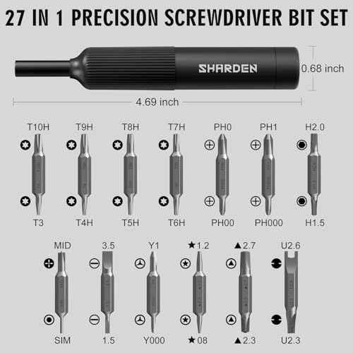 Sharden 27-in-1 Precision Screwdriver Set Multi Bit Small Screwdriver Magnetic Mini Screwdriver Set Pen Style Manual Repair Tool Kit For Eyeglass, Watch, Computer, Jewelers, Laptop, Electronics, Phone