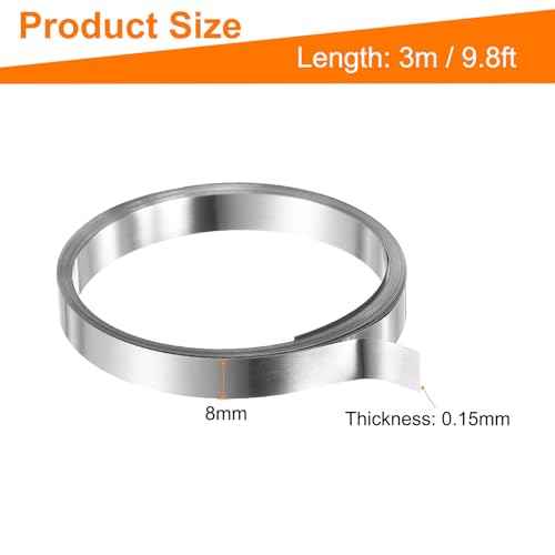 HARFINGTON Pure Nickel Strip 0.15 x 8mm 9.8ft 99.6% Nickel Solid Pure Nickel Strips for Lithium Battery Packs Car Nickel Solder Tap for Cell Battery Pack Spot Welding and Soldering