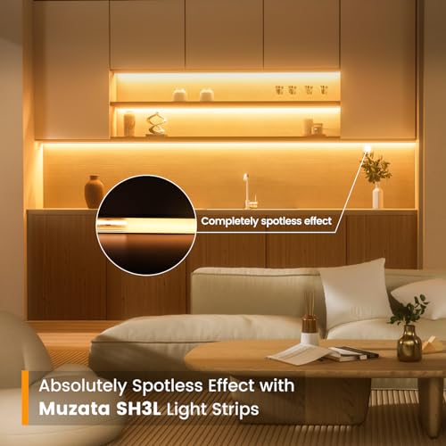 Muzata 6-Pack 1M Silver LED Strip Channel with Milky Diffuser U1SW WW - 3.3ft