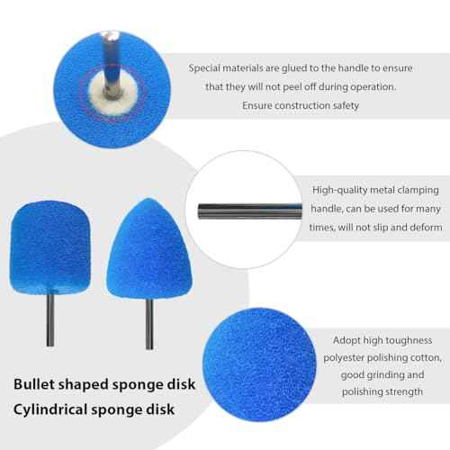16PCS Mini Buffing Polishing Pads, Car Detail Sponge Buffing Mini Polisher Wool Pads for Rotary Tools, Auto Waxing Detailing Kit for Cordless Electric Drill Wheel Hub Cleaning