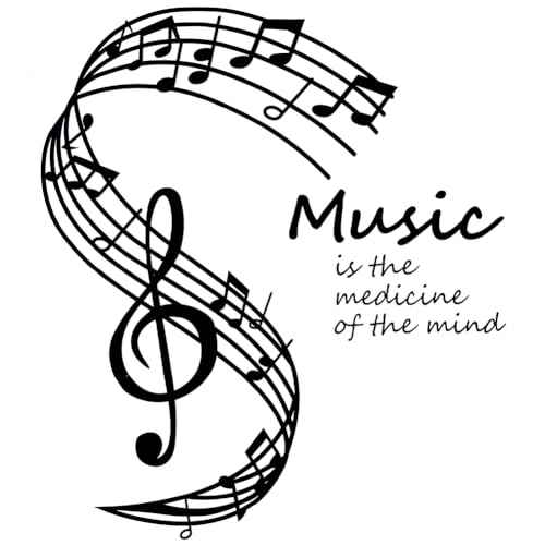 CREATCABIN Music Wall Decals Musical Note Wall Stickers Vinyl Wall Art Notes Notation PVC Adhesive Home Mural Decor Gift for DIY Classroom Living Room Music Studio Decoration 19x17Inch