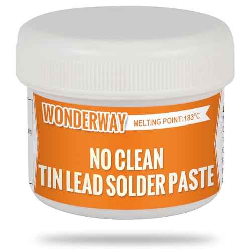 Sn63/Pb37 Solder Paste,T4 Particle, 183¡ÆC Melting, No-Clean Flux for Soldering, Supplied By Wonderway (100g)