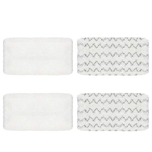 Wisorder 4 Pack 2747A Bissell Symphony PowerFresh Vac & Steam Mop Pads - 2 Soft Microfiber + 2 Scrubbing Strips